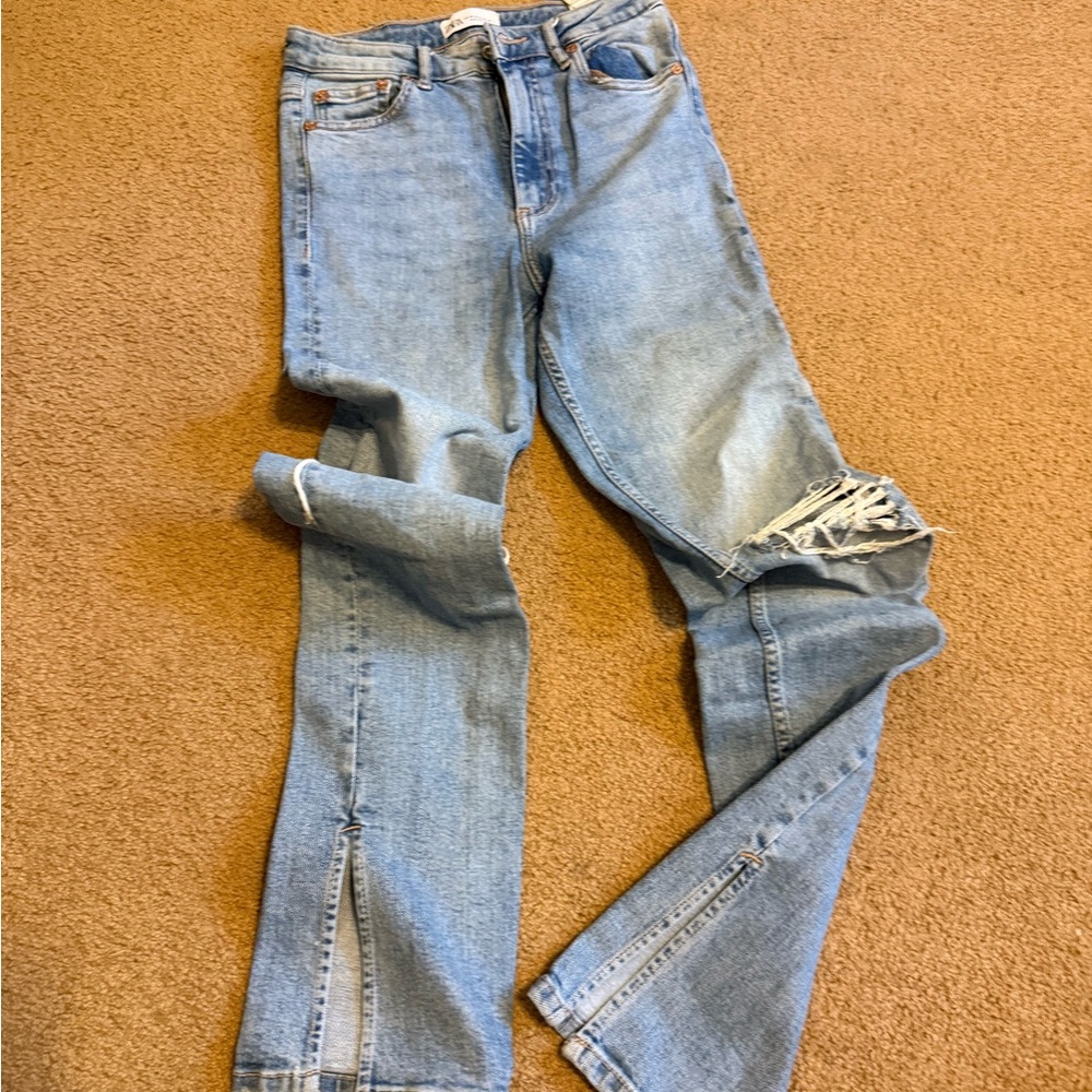 Zara Split Distressed Women Jeans
